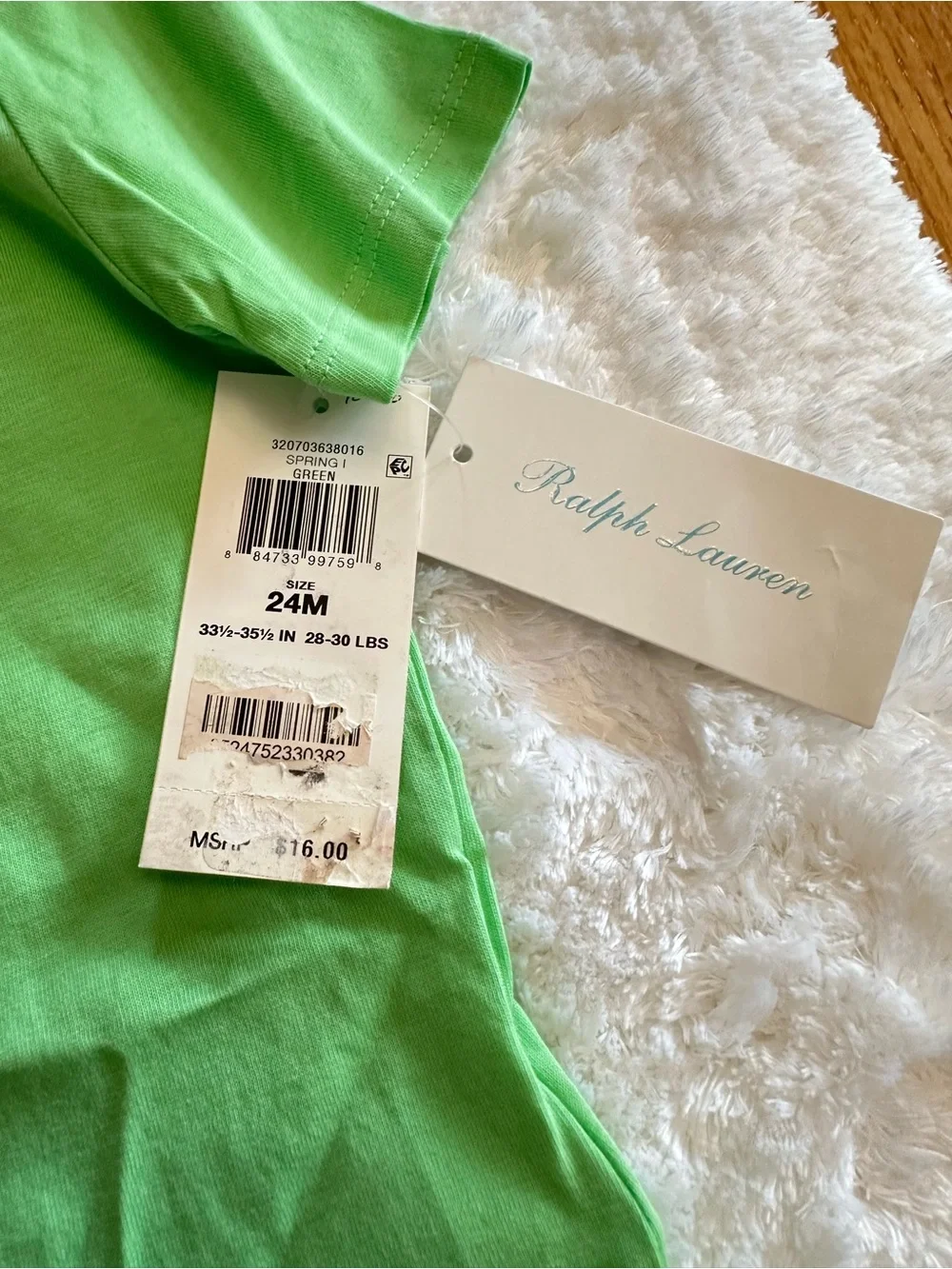 Boy’s Ralph Lauren Green Polo Pony Crewneck Tee